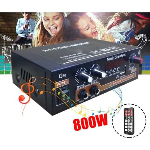 Universal G50 HIFI Bluetooth Car Audio Power Sound Amplifier FM Radio Player Support SD / USB / DVD / MP3 with Remote Controller