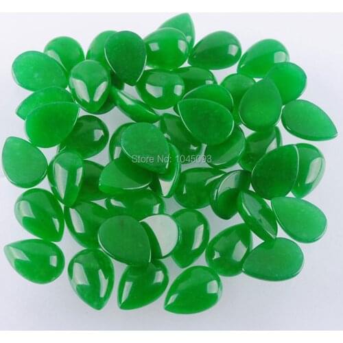 YOWOST Free Shipping Natural Green Jades Gem Stone Teardrop Cabochon CAB No Hole Jewelry 13x18x6MM 20pcs/lot QU3042