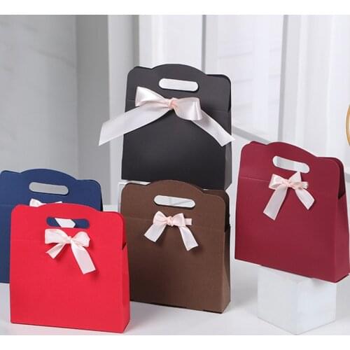 1Pc Protable Gift Box Weeding Baby Shower Handmade Cookies Packing Support Storage Eco-Friendly Paper Decoration Favor Box