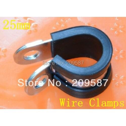 10pcs 25mm Zinc Plated Rubber Insulated Cushinoned Cable Wire Fuel Clamps Clips