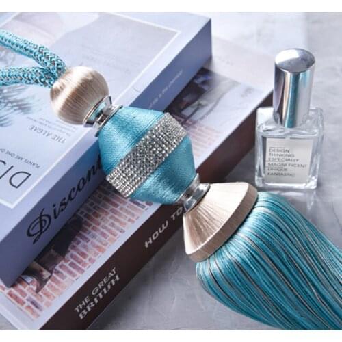 2Pcs/Pair Diamond Curtain Long Tassels Fringe Tiebacks Hanging Belts Ball Bind Ropes Brush Straps Curtain Accessories Tieback