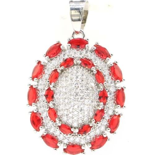 61x30mm Long Big European Design Created Golden Citrine White Bright Cubic Zircon Jewelry Women Pendant