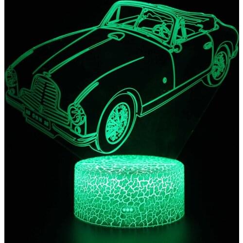 3d Illusion Acrylic Led Night Light Car Modelling for Kids Gift Child Bedroom Decor USB Table Desk Lamp