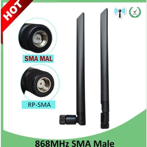 2pcs 868MHz 915MHz Antenna 5dbi SMA Male Connector GSM 915 MHz 868 MHz antena outdoor signal repeater antenne waterproof Lorawan
