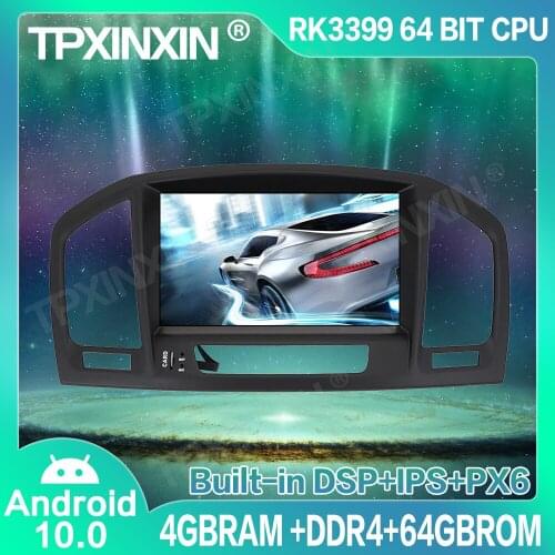 4+64G Android 10.0 For OPEL Insignia 2008-2013 Car GPS Navigation Radio Player Car Multimedia Player Head Unit Tape Recorder IPS