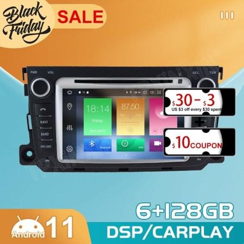 PX6 Android 11.0 6G+128G Carplay For BENZ SMART 2013 2014 2015 2018 GPS Car Navigation Multimedia Video Stereo DVD Player Radio