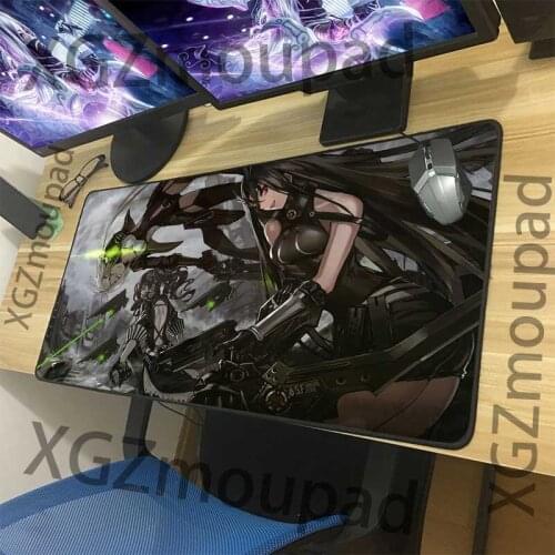 XGZ Large Gaming Mouse Pad Lock Edge Girls Frontline Black Stockings Temptation Custom Computer Table Mat Speed Rubber Non-slip