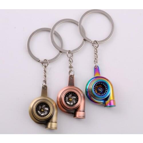 Zinc Alloy Mini Turbo Keychain Metal Turbocharger Key Holder Keyfob Keyring Car Key Pendant Auto Parts Model Mens Gift
