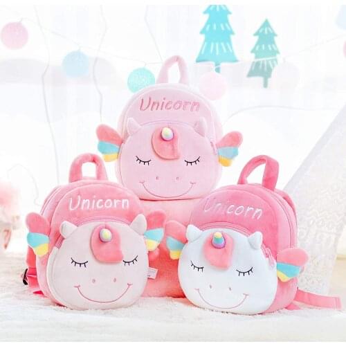 Baby Kids Cartoon Unicorn Backpack Cute Plush Toys Children Bag Kindergarten Schoolbag Girls Boys 3D Lovely Animal Coin Purse
