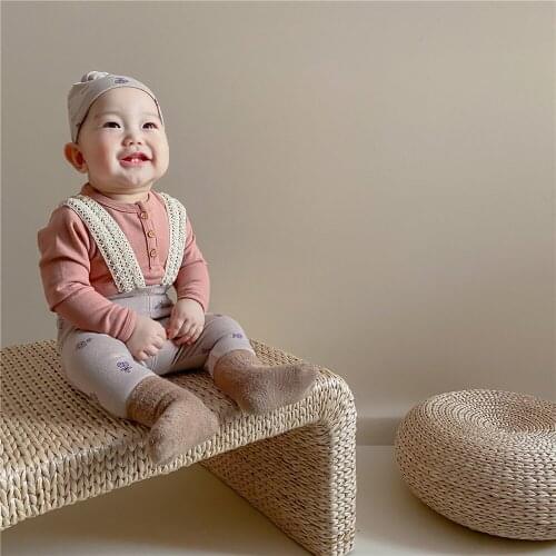 Elastic lace pants baby ha clothes cap baby girls clothes baby romper newborn baby boy clothes three pieces set