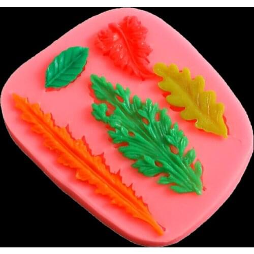 Diy Tree Leaf Press Molding Cookie Biscuit Foil Mould Silicone Mold Cake Decor Fondant Cake 3D Leaves Silicone Mould
