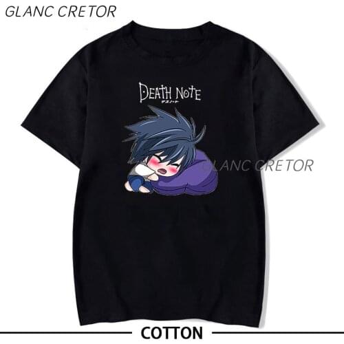 2021 Harajuku Death Note T shirt Anime Top Mens New Summer Streetwear Cotton Short Sleeve T-shirt Graphic Tees