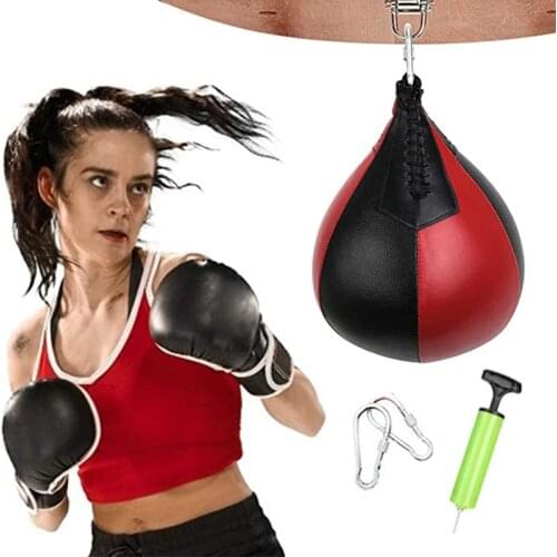 PU Leather Boxing Punching Target Bag Boxing Reflex Speed Ball Punching Muay Thai Training Pear Ball Gym Home Fitness Equipment