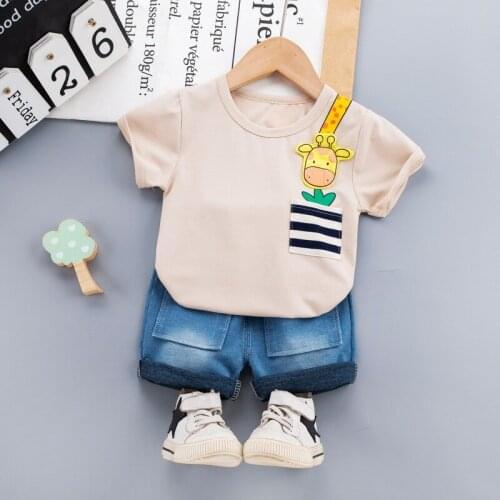 H987 Kids Boys Clothes Set 2021 Summer Baby Character Style T-shirt Tops+Shorts 2Pcs Children Boy Summer Clothing Suit 2-8Y