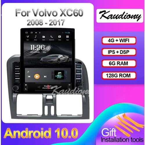 Kaudiony 9.7" Android 10.0 6+128GB For Volvo XC60 Car Multimedia Player Auto Radio GPS Navigation DSP Stereo IPS BT 4G 2008-2017