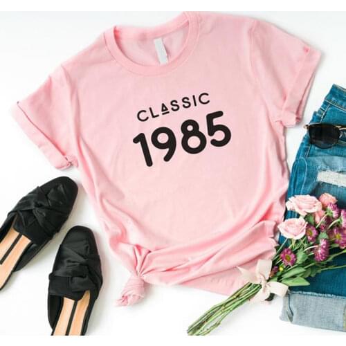 Classic 1985 T-Shirt Women 36 Years Old 36th Birthday Gift Girls Mom Wife Daughter Party Top Tshirt Cotton Streetwear Tee Shirt