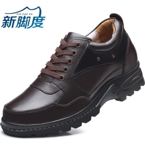 Leather Extra Height Increasing Shoes Elevated Tall Motorcycle Boots for Fashion Adult Men,Heightening Shoes 8CM taller