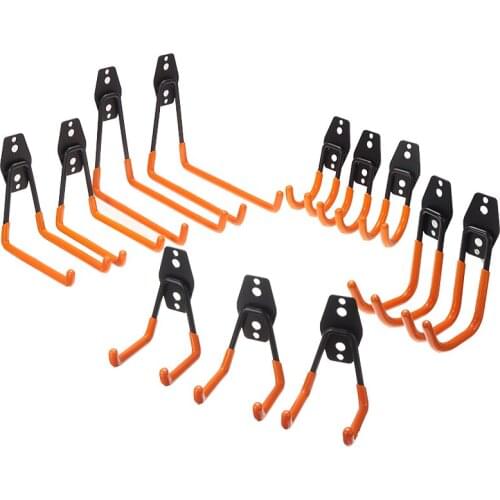 12pcs Multifunctional Double-Arm Garage Hooks Wall Organizer Tool Hanger Household Garden Tool Hook Garage Storage Holder