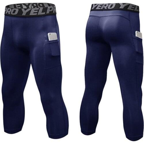 Men Quick Drying Running Sport Pants Elastic Gym Leggings Ankle Training Tight Sweatpants Fitness Athletic Pant Workout Clothing