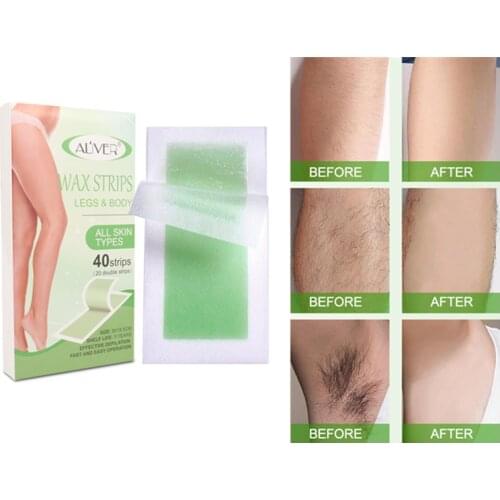 NEW 40pcs Hair Removal Wax Paper Whole Body Beauty Depilatory Beewax Fibre Strip Sticker Hair Growth Inhibiting Depilation Patch