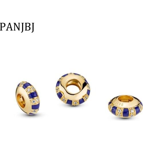 Original 925 Sterling Silver Charm Bead Exotic Stones and Stripes Spacer Enamel Charms Fit Pandora Bracelets Women Diy Jewelry