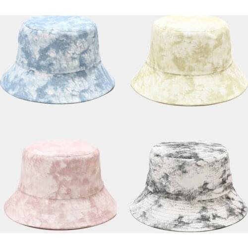 Fashion Graffiti Style Panama Summer Harajuku Bucket Hat Colorful Tie Dye Fisherman Hat Reversible Bob Bucket Cap for Men Women
