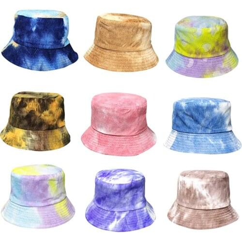 Bucket-Hats Men Women Corduroy Winter Sunscreen Fisherman Cat Cotton Fashion Girl Tie Dye Soft Warm Outdoor Vacation Panama Hat
