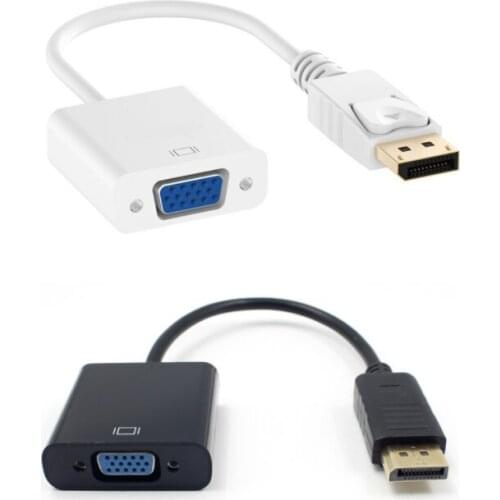 Male Display Port DP To VGA Female Adapter Cable Converter For Projector DTV TV HDVD Player 1080P