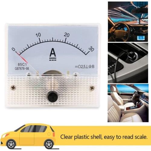 DC 30A Analog Ammeter Panel Portable 0-30A Current Meter Durable Analog Amperemeter Panel Professional Meter Gauge