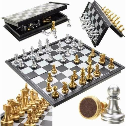 Portable Folding Magnetic Large Chess Set Family Game Board For Kids Adults Toy For Travel Bus or Picnic Chess Board