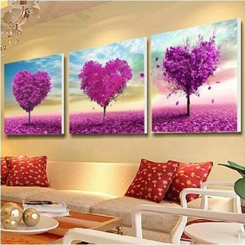 Needlework,DMC DIY Cross stitch,Kits for Embroidery set,love heart Cherry Flower Tree Cross-Stitch painting decor Wholesale