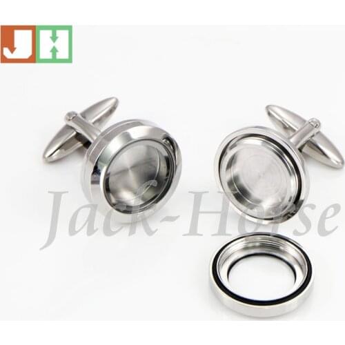 The most popular Waterproof cufflinks 316l stainless steel floating locket cufflink