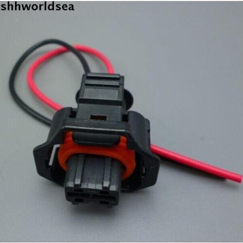Shhworldsea 2Pin waterproof 2 pin For the diesel common rail injector pin connector Fuel injector plug plug a metering unit