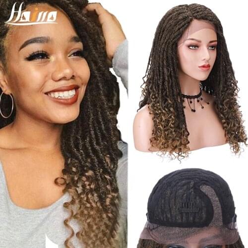 Synthetic 25'' Faux Locs Braid Hair Straight Pre-looped Hair Braiding Extensions Ombre Brown Crochet Braids African Dreadlocks