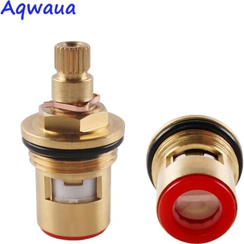 Aqwaua Ceramic Disc Faucet Cartridge Water Mixer Tap Inner Replacement Part Brass Made Quarter Turn Quality Faucet Accessories