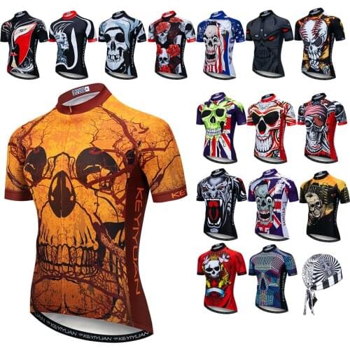 Weimostar Cycling Jersey Men 2021 Summer Short Sleeve Bicycle Clothing MTB Bike Jersey Racing Skull Cycling Shirt Ropa ciclismo