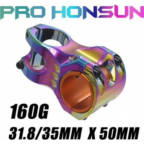 Honsun bicycle rod 31.8mm 35mm mtb mountain bike guided bike stem 28.6mm short ahead 50mm 0 degrees 158g al-alloy hollow cnc