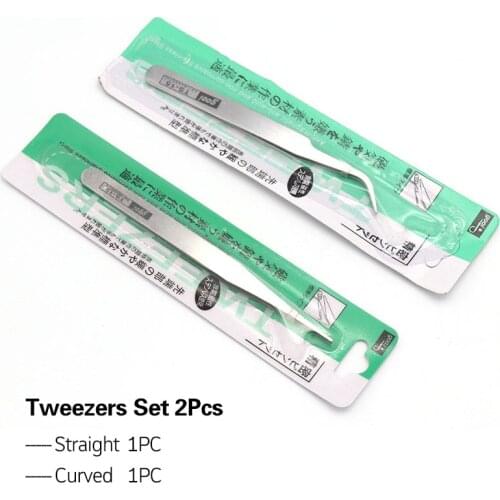 Hot sale stainless steel tweezers Straight mouth and curved mouth Gem clip tools for DIY decoration tools
