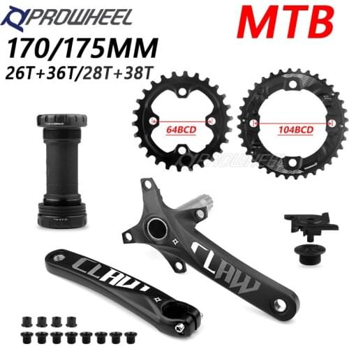 Prowheel Double Crown Crankset MTB Sprocket 26T 28T 36T 38T Cranksets 2 Speed Double Plate Mountain Bike Crank Kit Bicycle Parts