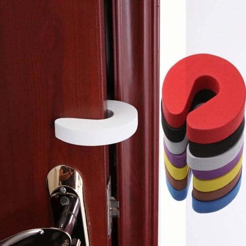 1Pcs Door Stopper Doorknob Wall Protection Baby Safety Locks Holder Shockproof Door Crash Pad Children Kids Finger Protecter Hot