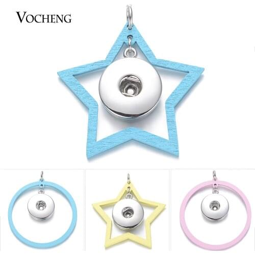 10pcs/lot Snaps Jewelry Vocheng Ginger Snap 18mm Wood Snap Pendants Necklace DO NOT INCLUDE CHAIN NN-712*10