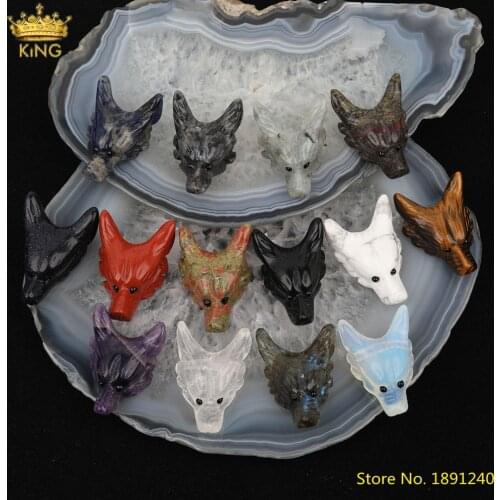 14 Kind Stone,2pcs/lot Natural Stone Quartz Crystal Carved Dragon Head Pendants Charms Fashion Figurine Chakra Healing Jewelry