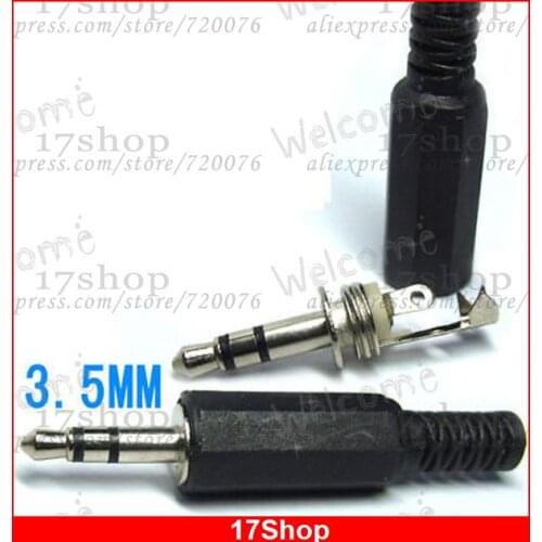 200PCS 3pin Stereo 1/8" 3.5mm Headphones Plug TO speaker Cables DIY