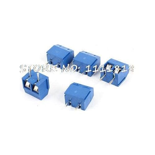 5 Pieces 2Pin 2P Screw Terminal Blocks Connectors 10A 300V Blue for PCB Board