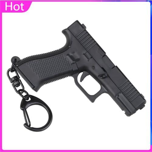 Tactical Pistol Shape Keychain Mini Shooting Portable Decorations Cs Army Outdoor Hikng Camping Tool G-45 Gun Weapon Keyring
