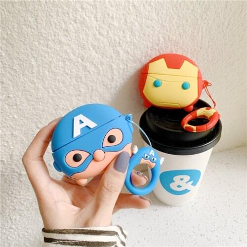 Cartoon Marvel Earphone Case for Apple Airpods Pro Wireless Bluetooth Headphone Protective Cover With Hook