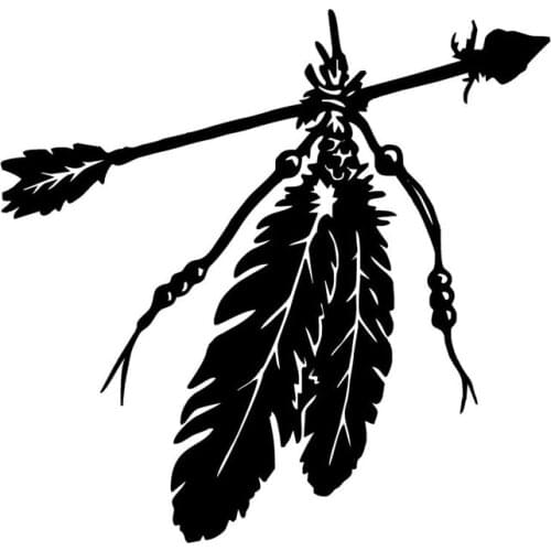 Dawasaru Fashion American Native Arrow Feathers Car Stickers Waterproof Decals Truck Motorcycle Auto Accessories PVC,12cm*12cm