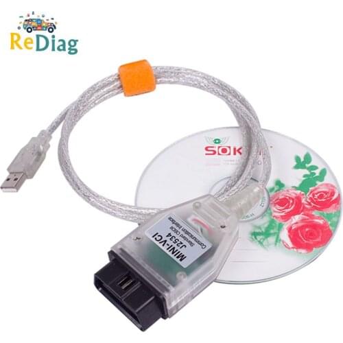 V15.00.028 MINI VCI Interface FOR TOYOTA TIS Techstream MINI-VCI FT232RL Chip J2534 OBD2 Diagnostic Cable Code reader