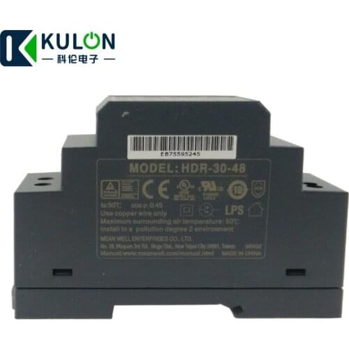 Original MEAN WELL HDR-30-48 36W 0.75A 48V DIN Rail Power Supply meanwell step shape slim power source 48V DC adjustable