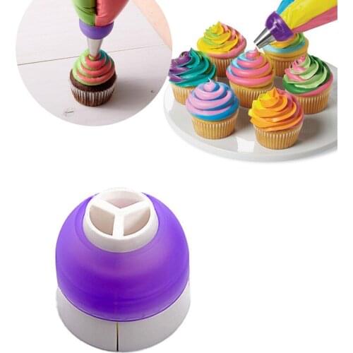 3-Color Icing Piping Bag Nozzle Converter Tool Cream Pastry Bag Decorating For Cupcake Fondant Cookie